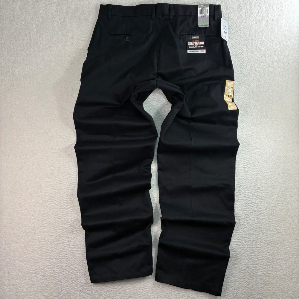 Dockers Signature Khaki Chino Pants Men 38x34 Black Straight Cotton Stretch NWT